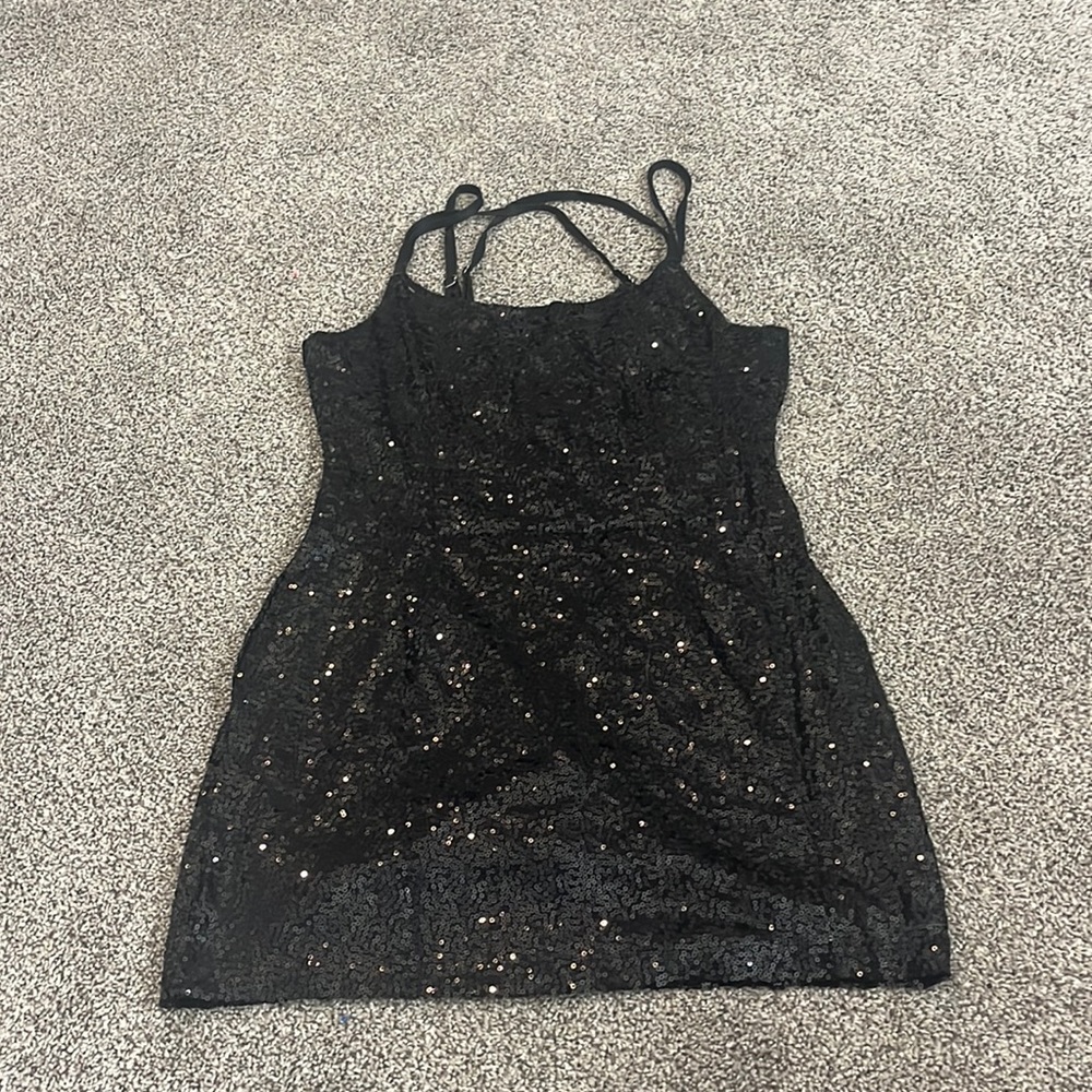 black mini dress